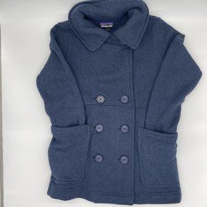 Patagonia Women's Navy Blue Coat Jacket Double Breasted Button Size S